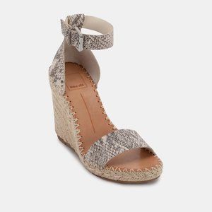 Dolce Vita NOOR WEDGES IN STONE SNAKE PRINT LEATHER size 7.5 NWOB